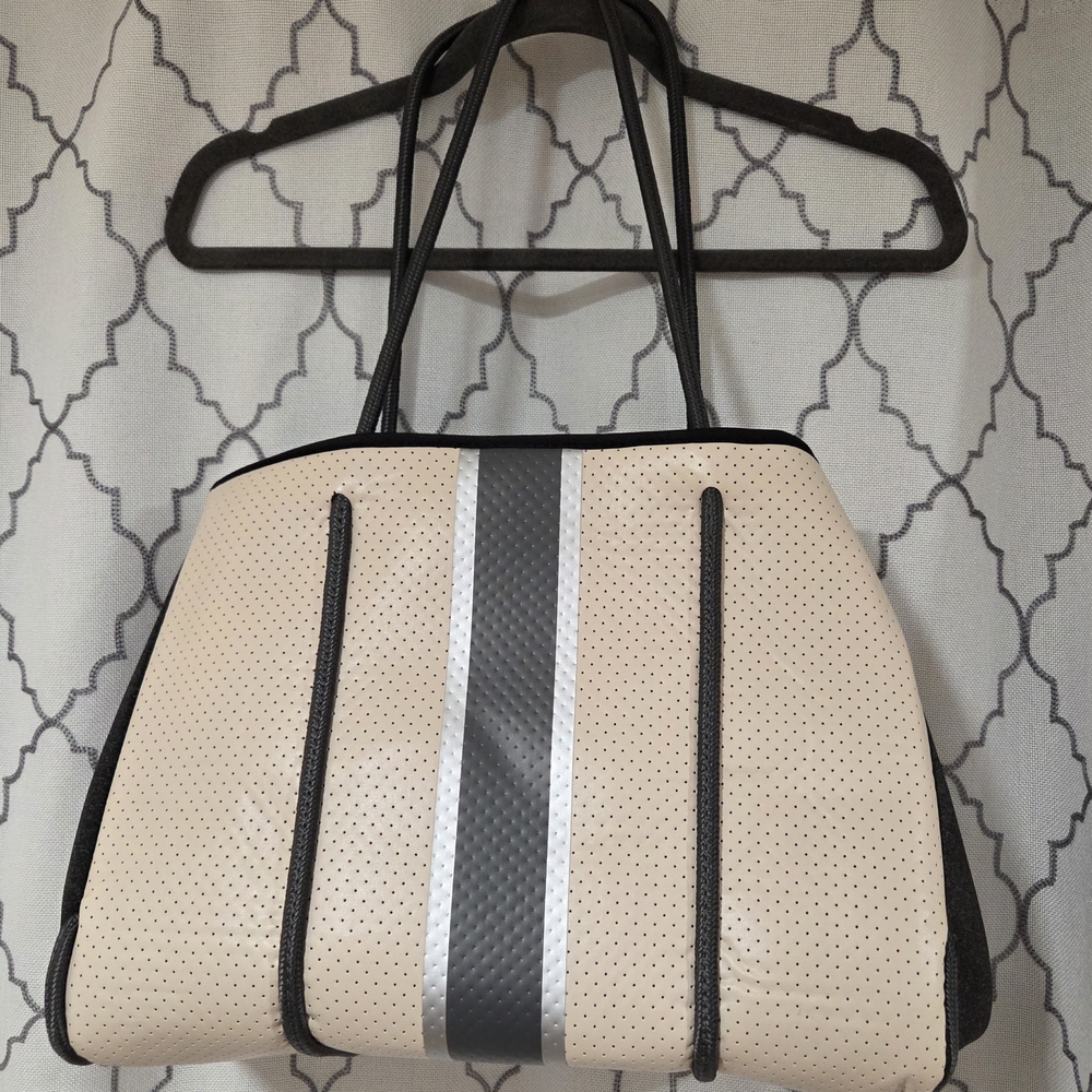 HAUTE SHORE Beige and Black Tote